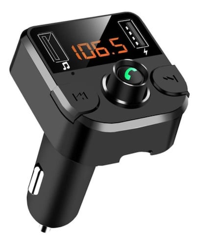 Transmisor Receptor De Audio Estéreo Fm Bluetooth Mp3 P/auto Negro