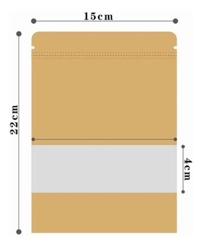 100 Bolsas Stand Up Pouch Kraft Con Ventana Para 250g Cafe