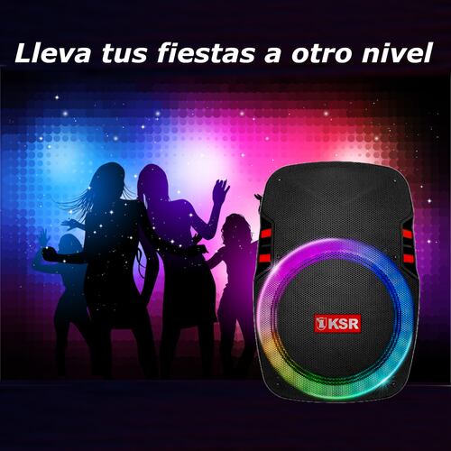 Bocina bafle recargable KAISER KSW-5015 15" tripié y micrófono