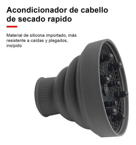 Difusor Retráctil De Silicona Universal Para Secadora Negro