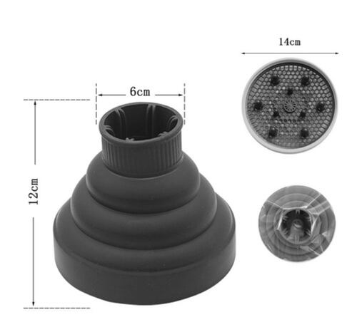 Difusor Retráctil De Silicona Universal Para Secadora Negro