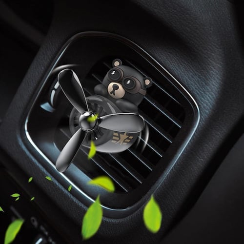 Ambientador De Oso Piloto Para Aromaterapia De Auto Negro