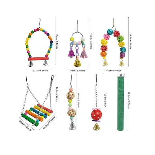 Kit Juego De Juguete De Loro Pájaro De 13 Piezas Con Campanas