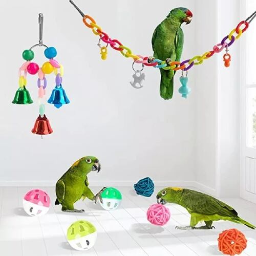Kit Juego De Juguete De Loro Pájaro De 13 Piezas Con Campanas