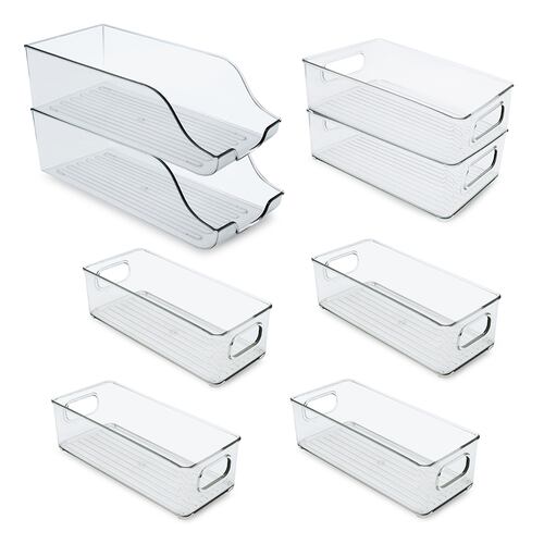 AGBOX Organizadores Para Refrigerador Set De Contenedores 8 Piezas con Asas TH-CONTREF02