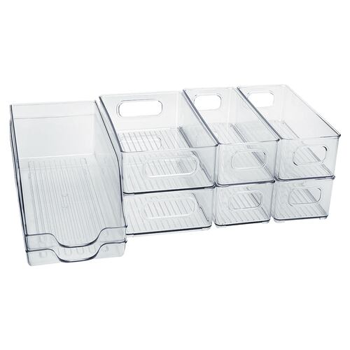 AGBOX Organizadores Para Refrigerador Set De Contenedores 8 Piezas con Asas TH-CONTREF02