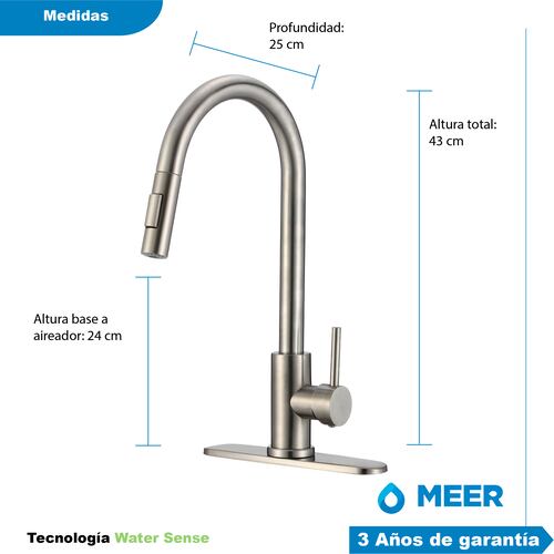 Fregadero de Cocina de Acero Inoxidable con Mezcladora Kit de Instalación y Accesorios de Regalo