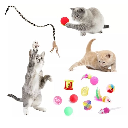 Juego De Plumas Con Campana Para Gatos, 22 Unidades