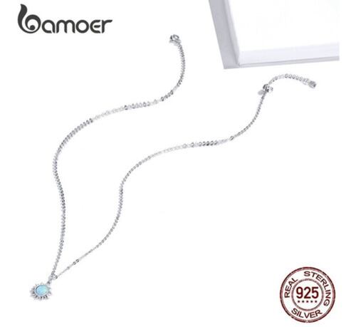 Collar Bamoer De Plata 925, Ópalo Plata