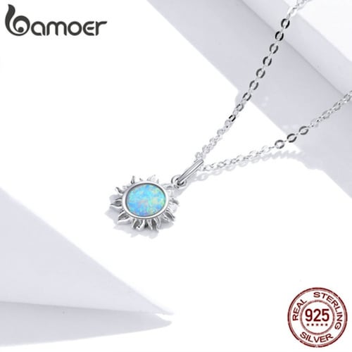 Collar Bamoer De Plata 925, Ópalo Plata