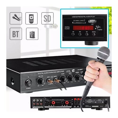 Amplificador De Audio Case 5 Canales 2000w Negro