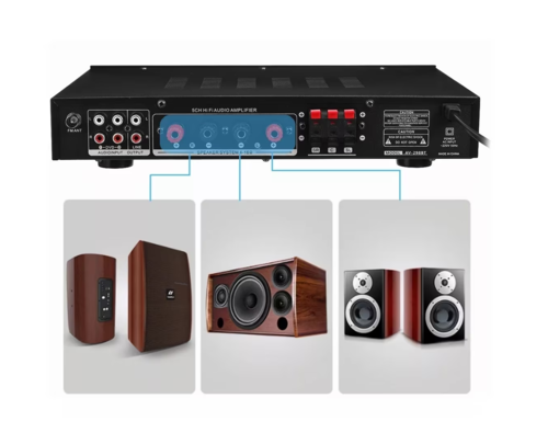 Amplificador De Audio Case 5 Canales 2000w Negro