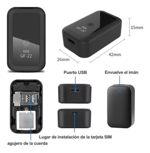 Rastreador Gps Navegador Mini Localizador Negro