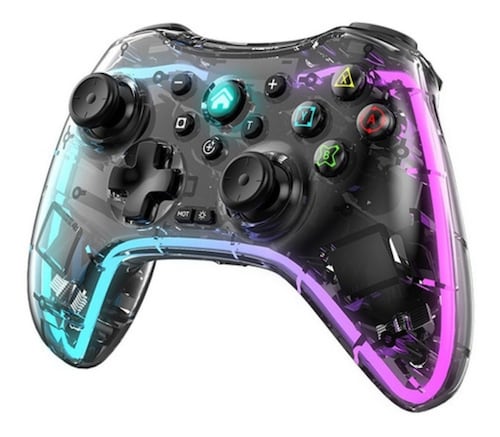 Control Inalámbrico Gamepad Para Switch/pc Rgb Transparente