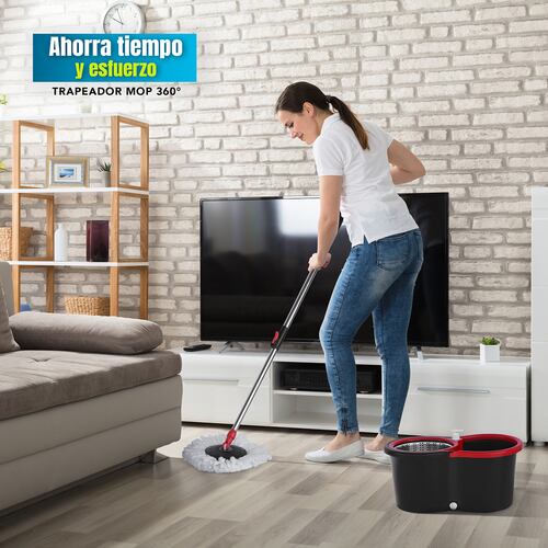 AGBOX Trapeador Giratorio Spin Mop 360 Sistema De Limpieza AG-SPINMOP