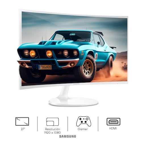 Monitor Samsung Cf391 27Pulg FHD Curvo HDMI VGA Aux3.5 4GTG White