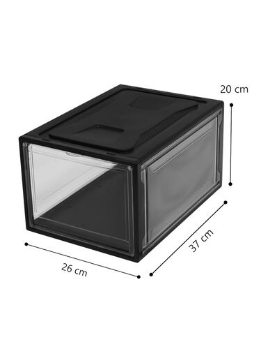 AGBOX Zapateras Apilables Premium Alexa 12 Pack Negro ZAP12N