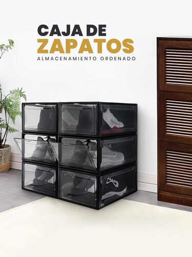 AGBOX Zapateras Apilables Premium Alexa 12 Pack Negro ZAP12N