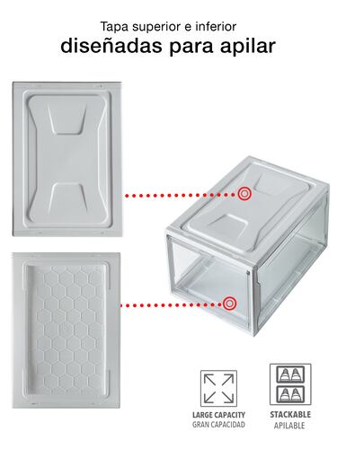 AGBOX Zapateras Apilables Premium Alexa 12 Pack Blanco ZAP12BL.