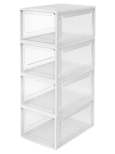 AGBOX Zapateras Apilables Premium Alexa 12 Pack Blanco ZAP12BL.