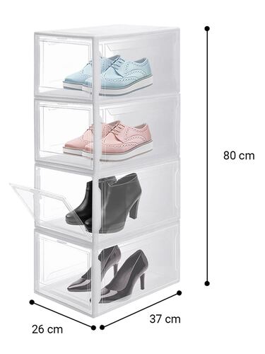 AGBOX Zapateras Apilables Premium Alexa 12 Pack Blanco ZAP12BL.