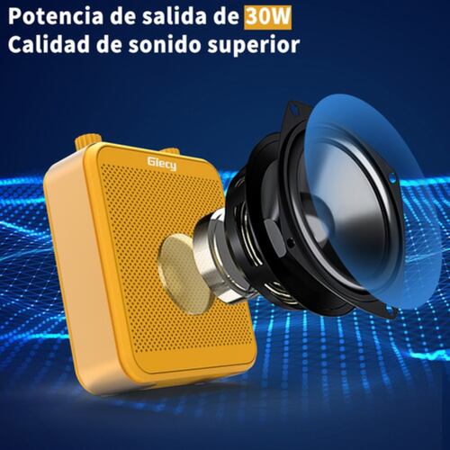 Amplificador De Voz Portátil Recargable Audio Bluetooth Amarillo