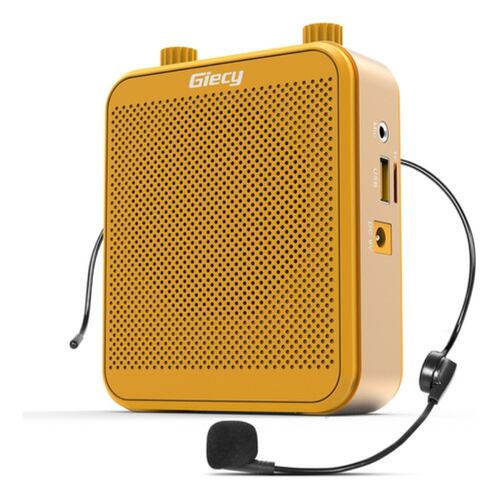 Amplificador De Voz Portátil Recargable Audio Bluetooth Amarillo
