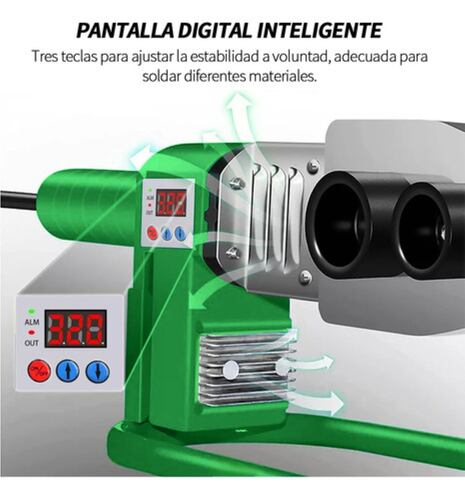 Termofusor Kit 1000w Pantalla Digital De Con 6 Dados+tijeras Verde