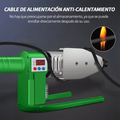 Termofusor Kit 1000w Pantalla Digital De Con 6 Dados+tijeras Verde