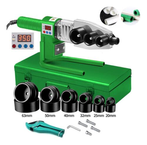 Termofusor Kit 1000w Pantalla Digital De Con 6 Dados+tijeras Verde