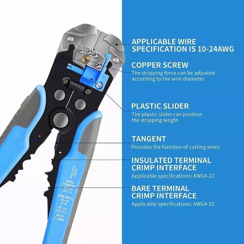 Pinza Pela Cable Automática Pinzas Cortadoras Cable 5 Y 1 Azul/Negro