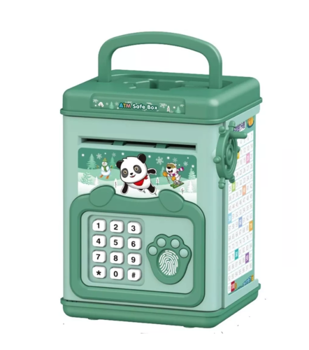 Alcancia Electronica Automatica Cajero Caja Fuerte Para Niño Verde