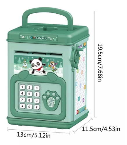 Alcancia Electronica Automatica Cajero Caja Fuerte Para Niño Verde