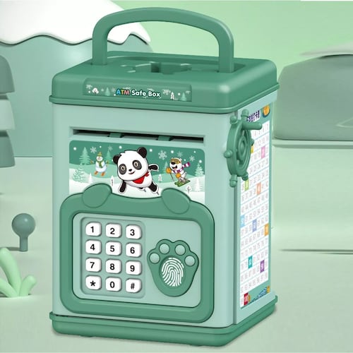 Alcancia Electronica Automatica Cajero Caja Fuerte Para Niño Verde