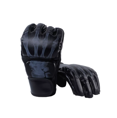 Guantes De Entrenamiento De Boxeo Medio Dedo Negro