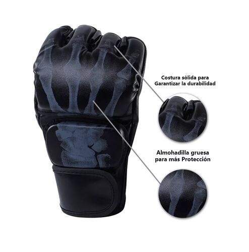 Guantes De Entrenamiento De Boxeo Medio Dedo Negro