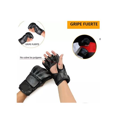 Guantes De Entrenamiento De Boxeo Medio Dedo Negro
