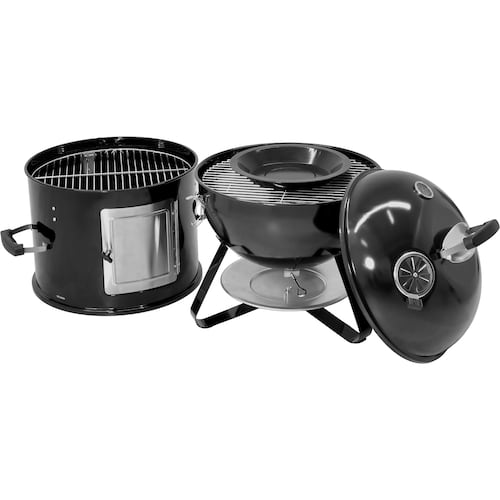 Asador Ahumador Tipo Bala 2 En 1 Carbon 2 Parrillas 20 .