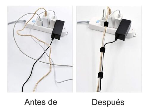 Cincho Suja Cables, Brida Con Velcro Reutlizable 100 Pzs Negro