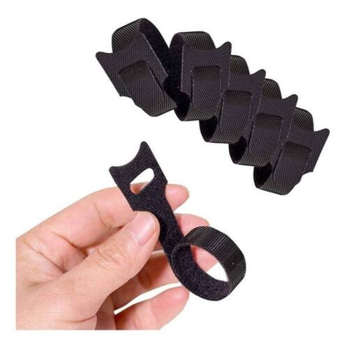 Cincho Suja Cables, Brida Con Velcro Reutlizable 100 Pzs Negro
