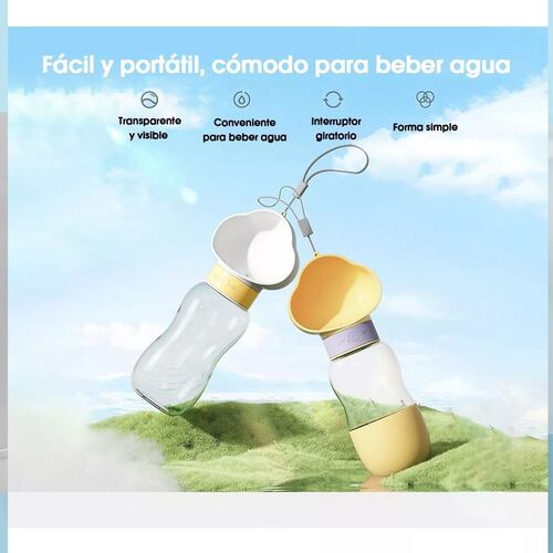 Botella Dispensador De Agua Bebedero Comedero Para Perro
