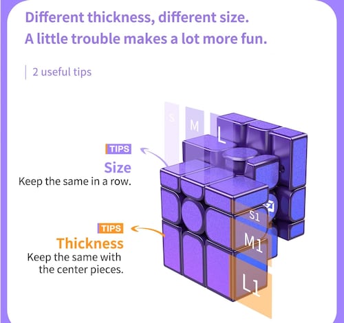 Cubo M 3x3x3, Rubik Profesional Magnético Morado