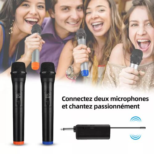 Micrófonos Inalámbricos Uhf Micrófono Dinámico Cantante Negro