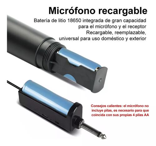 Micrófonos Inalámbricos Uhf Micrófono Dinámico Cantante Negro
