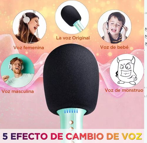 Micrófono De Karaoke Inalámbrico Con Bluetooth Y Bocina Verde