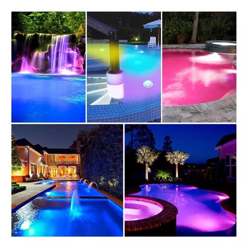 Lampara Para Alberca Rgb + Transformador Control Remoto