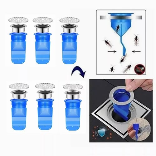 Set Válvula Antiolores+no Retorno+anti Bichos, Para Coladera 6pz