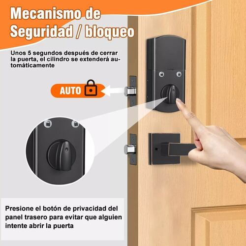 Cerradura Inteligente De Seguridad De Entrada Con Manija