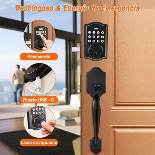 Cerradura Inteligente De Seguridad De Entrada Con Manija