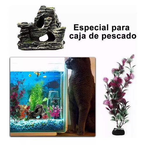 Kit 30 Pcs Plantas Artificiales Decorativas Acuario Pecera